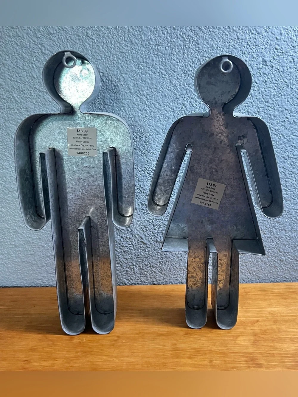 Galvanized Marquee His and Hers Symbols Restaurant Restroom Metal Signs 14”
